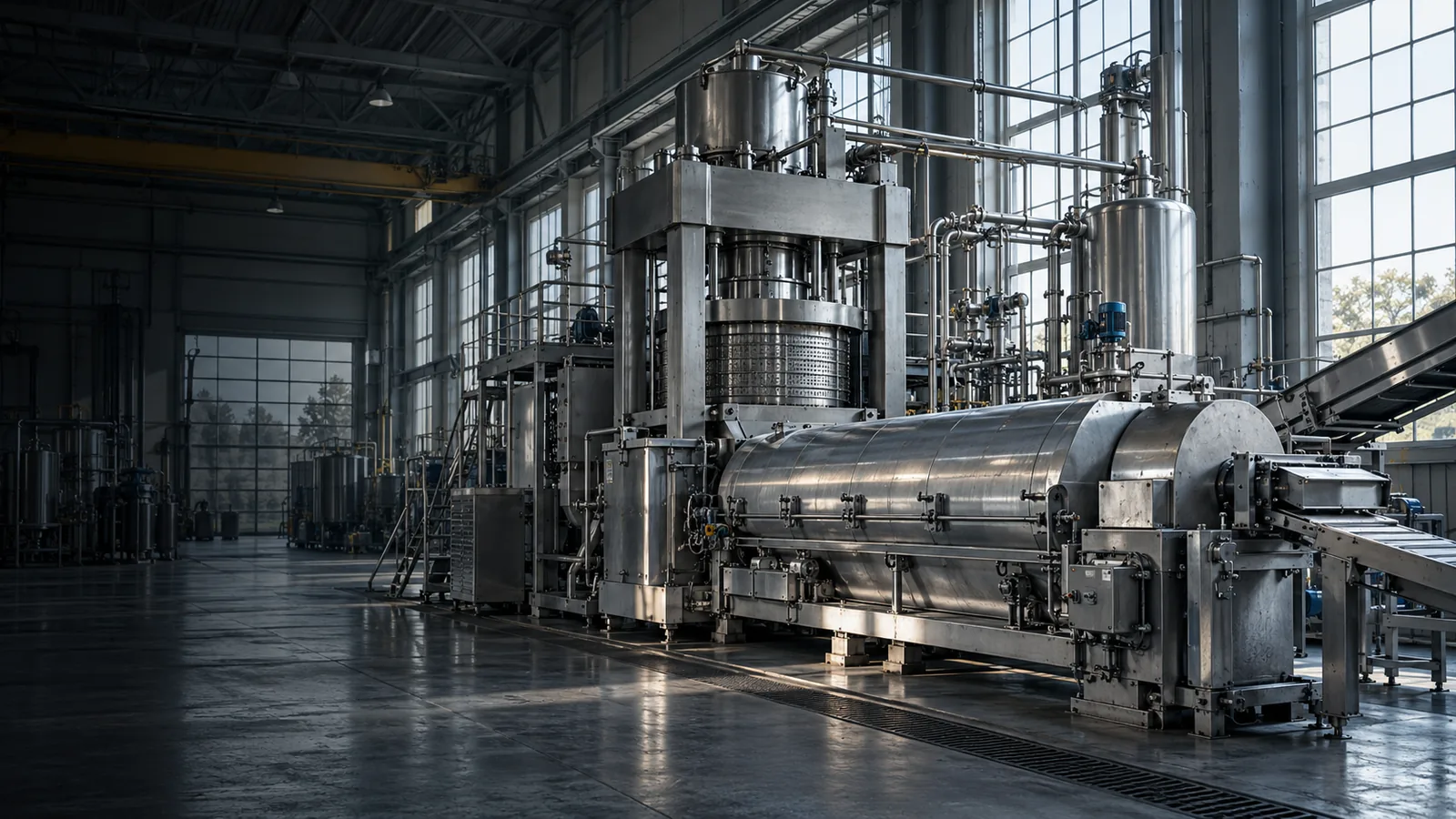 Industrial machinery in a European workshop, illustrative image